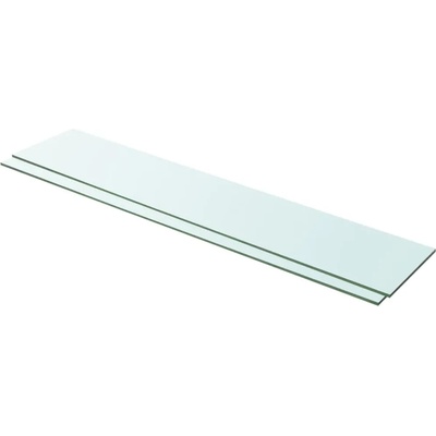 vidaXL Рафтове, 2 бр, панели прозрачно стъкло, 100x20 см (3051584)