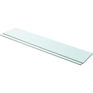 vidaXL Рафтове, 2 бр, панели прозрачно стъкло, 100x20 см (3051584)
