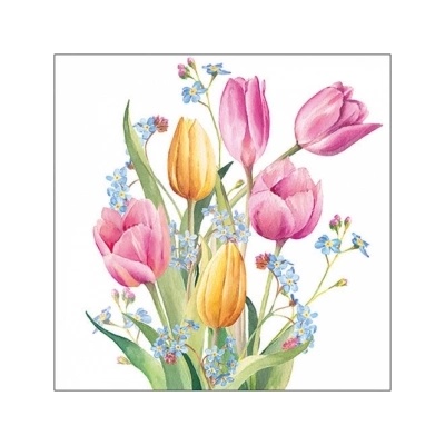 Amabiente Салфетки Ambiente Tulips Bouquet, 20 броя (13317030)