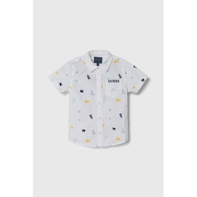 Guess Детска памучна риза Guess в бяло (N4GH01.WBHQ1.PPYH)