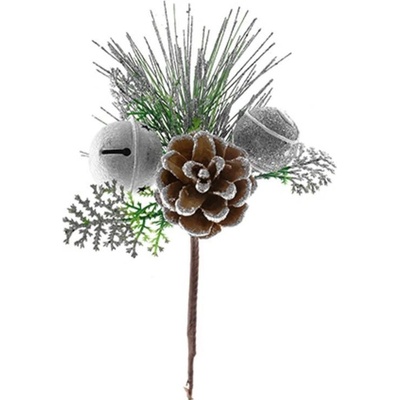 Magic Home Vetvička s rolničkou strieborná 20 cm bal. 6 ks
