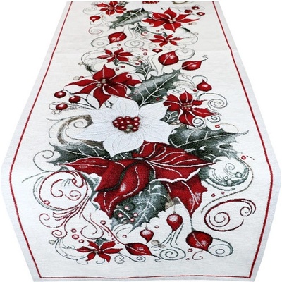 Mondo Vianočný gobelínový behúň Vianočná ruža Chenille IT040 40x130cm