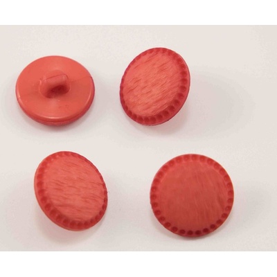 Gombík so spodným prišitím - svetlo červená - priemer 1,8 cm