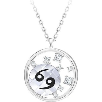 Preciosa Strieborný náhrdelník s českým krištáľom rak sparkling zodiac 6150 87