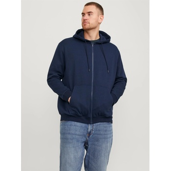 JACK & JONES Мъжки суичър Jack and Jones Bradley Zip Hoodie Mens Plus Size - Navy Blazer