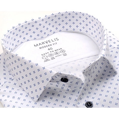 Marvelis Modern Fit elastická košile s modrým hvězdičkovým vzorem