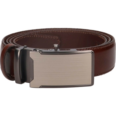 Pánský kožený opasek s automatickou sponou Belt Toro Max tmavě hnědá