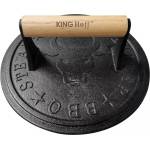 Kinghoff Чугунена преса за месо Kinghoff KH 1759, 18 см, Дървена дръжка, Черен