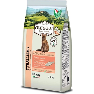 GHEDA Chat&Chat sterilised s lososom 14 kg