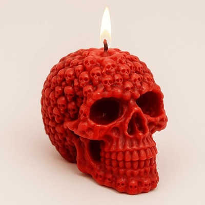 Svíčkománie3D Lebka z lebek 185 g Červená