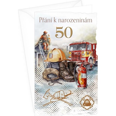ARGUS Přání k 50.narozeninám s klopou na peníze 15-6564c50