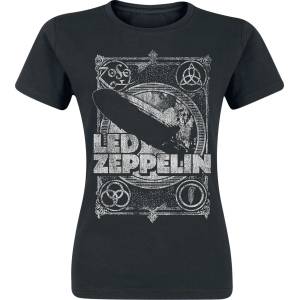 NNM Дамска тениска Led Zeppelin - Реколта - Черен - RTLZEGSBVIN
