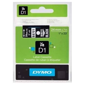 DYMO D1 53721, S0721010 , 24mm x 7m бял печат / черен фон, оригинална лента (53721)