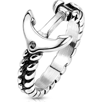 Šperky4U Ocelový prsten s kotvou OPR1856