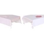 DKD Home Decor Покривка за маса и салфетки DKD Home Decor Розов Бял (150 x 150 x 0, 5 cm) (2 броя)