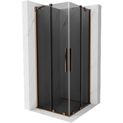 Mexen Velar Duo плъзгаща се душ кабина 80 x 80 см, графит, розово злато - 871-080-080-42-60 (871-080-080-42-60)