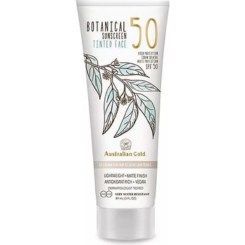 Australian Gold Botanical Sunscreen Tinted Face SPF50 Medium BB krém s minerálnymi filtrami 89 ml