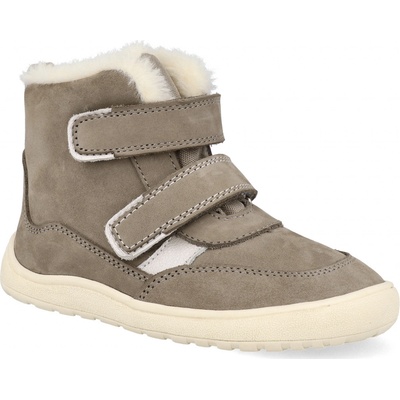 Protetika dívčí zimní barefoot boty KESY TAUPE šedá
