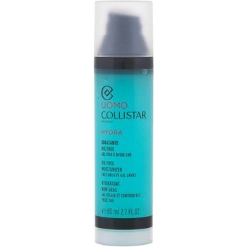 Collistar Uomo Hydra Oil Free Moisturizer Face and Eye Gel хидратиращ гел за лице и околоочната зона 80 ml за мъже