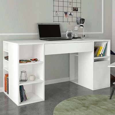 TopMebel Меламиново бюро Pontus в бял цвят 145x60x74, 4см