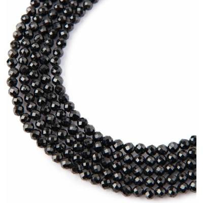 Koráliky z minerálu Čierny spinel 3mm brúsené - 18 cm