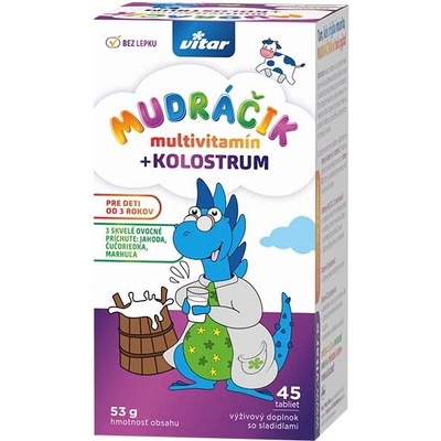 Vitar Mudráčik Multivitamín + Kolostrum 45 ks