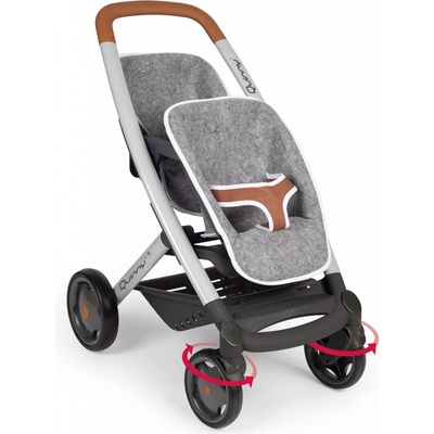 Smoby pre dve bábiky DeLuxe Pastel Maxi Cosi&Quinny Grey s polohovateľnou opierkou SM253204