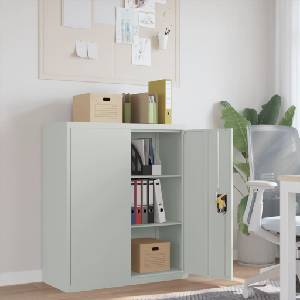 vidaXL Шкаф за папки сив 90x40x105 см стомана (339737)