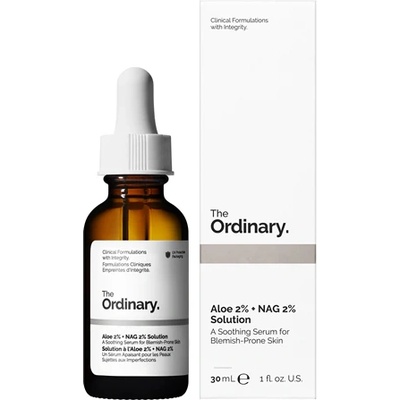 The Ordinary Aloe 2% + NAG 2% Solution успокояващ серум против акне за жени 30 мл