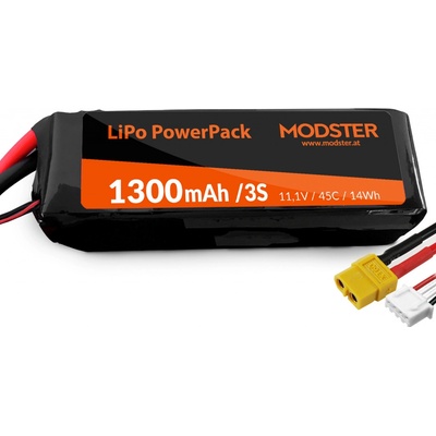 Modster LiPo baterie 3S 11,1V 1300 mAh 45C XT60 PowerPack