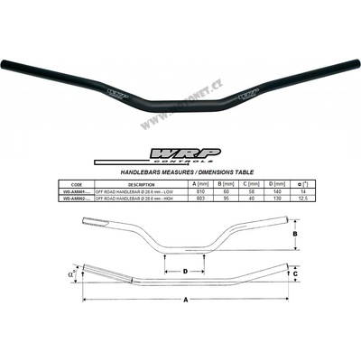 Řídítka WRP AMERICA 28,6mm STD Bronzová AM001-022