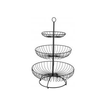 Image 1 of Horecano - Метална фруктиера / дисплей на три нива кръгла ф30/25/16, 5xh48см ЧЕРНА CHARM-(HC-981669) (232024) (01981669)