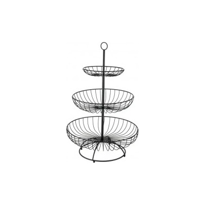 Horecano - Метална фруктиера / дисплей на три нива кръгла ф30/25/16, 5xh48см ЧЕРНА CHARM-(HC-981669) (232024) (01981669)