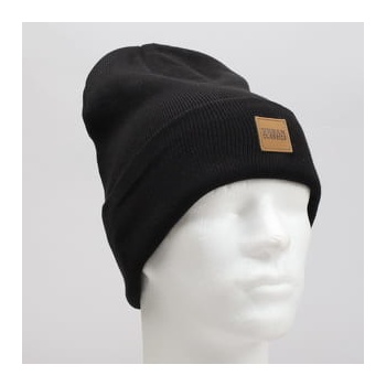 Urban Classics Leatherpatch Long Beanie Hat - Black Acrylic Skull Cap For Men & Women