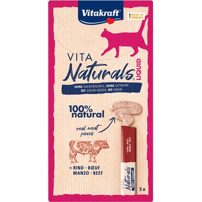 Vitakraft Vita Naturals Liquid Snack s hovězím 5 x 15 g