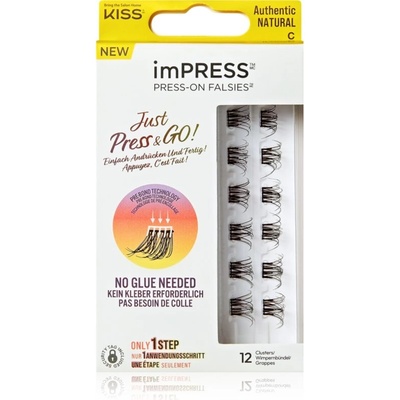 KISS imPRESS Just Press & GO ! лепящи снопчета мигли без възли Authentic Natural c 12 бр