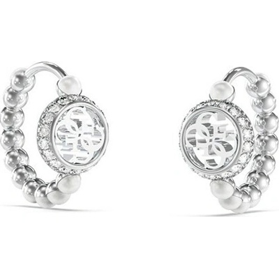 Guess Jedinečné kruhové náušnice s perličkami Tiny Pearly JUBE05518JWRHT/U