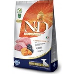 Farmina N&d grain free pumpkin lamb & blueberry - puppy mini - пълноценна храна с тиква, БЕЗ ЗЪРНО, за подрастващи кучета от дребните породи с агне и боровинки, бременни или кърмещи кучета 7 кг pnd070200s