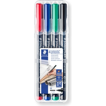 STAEDTLER Комплект маркери Staedtler Lumocolor 317 OHP M, 4 цвята (24879-А)