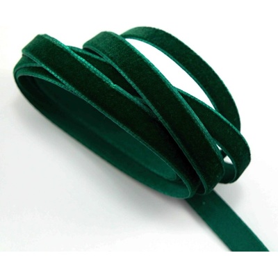 Sametová stuha - tmavě zelená - šířka 1 cm – Zboží Dáma