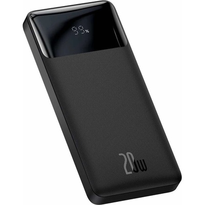 Baseus Bipow Digital Display Power Bank 20W 10000 mAh (PPDML-L01) - външна батерия с два USB-A и един USB-C изходи и технология за бързо зареждане (черен)
