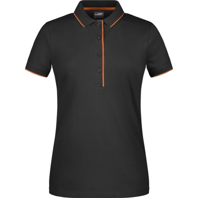 James & Nicholson Polokošile JN 727 s kontrastní légou krátký rukáv dámská COT-02072760501 Zelená frog bílá