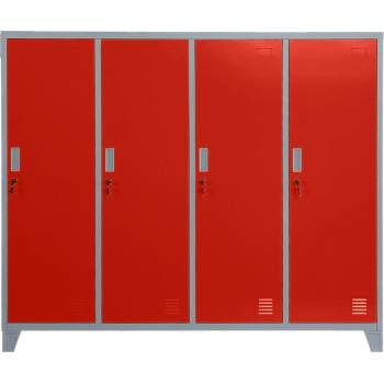 Carmen Метален шкаф Carmen CR-1604-4 JZ - сив / червен (3580176_3)