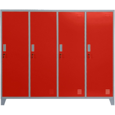 Carmen Метален шкаф Carmen CR-1604-4 JZ - сив / червен (3580176_3)