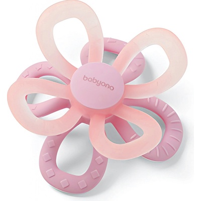 BabyOno silikon kousátko Flower růžová – Zboží Dáma