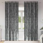 Pure Line Home Кадифени завеси в цвят тъмносив с метални халки, 2 бр. , 140 x 260 см