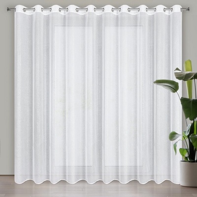 Takoy Záclona LENA z hladkého etamínu s efektem stříbrného lesku 350 x 250 cm-HF-428672 | 350 x 250 cm