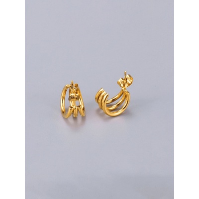 Ornamenti pozlacené náušnice Triple Hoops gold ORT300059