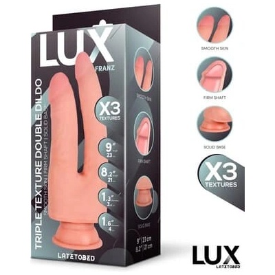 LUX Franz Trojitá textúra dvojité dildo 21 cm - 23 cm