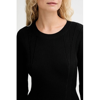 Sessùn Рокля Sessun в черно дълга с кройка по тялото 25105018 (25105018)